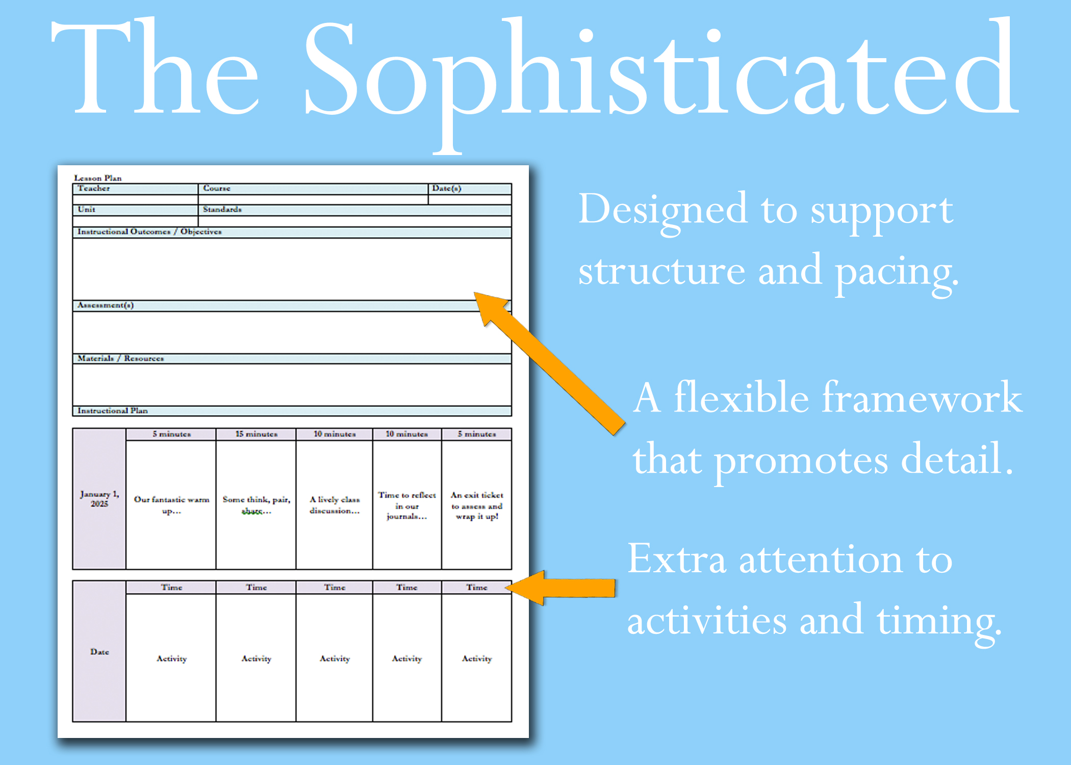 Sophisticated Lesson Plan Template